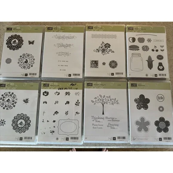 Stampin Up Lot 8 Stamp Sets Four Seasons Blossoms Occasions Thoughts & Prayers