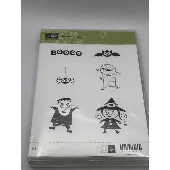 Stampin' Up! Googly Ghouls Rubber Stamp Set Halloween - 6 Pieces