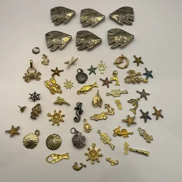 Jewelry Findings Seaside Charms Fish Crap Shell Dolphin Anchor Jewelry Making