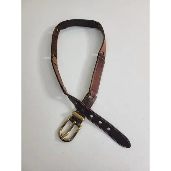 Fossil Brown Linked‎ Cowboy Western Work Formal Casual Belt Women's Size Medium