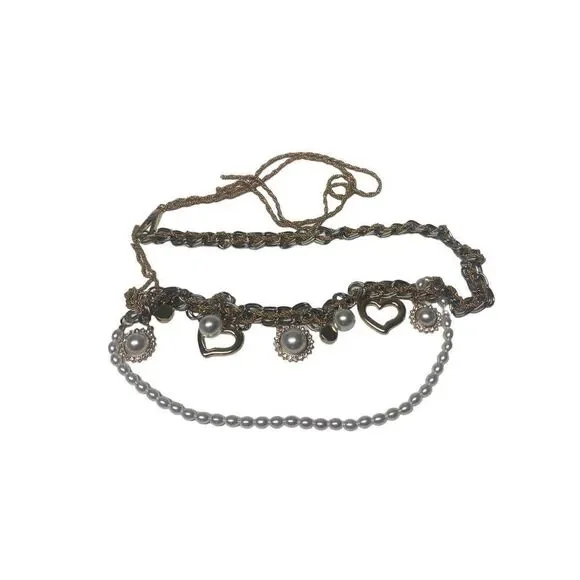 Lovers and Friends Jane Chain Belt in Gold Silver Defect‎