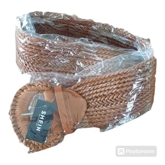 SHEIN Unisex Versatile 2.5CM Needle Buckle Woven Belt