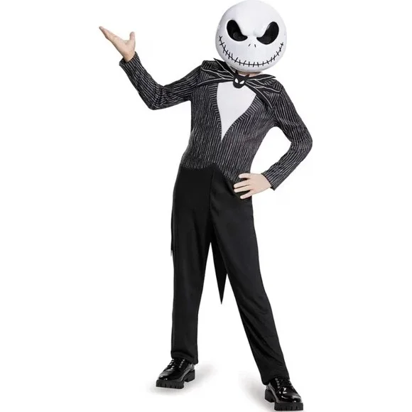 Disney Jack Skellington Nightmare‎ Before Christmas Costume Boys Large 10-12 NEW