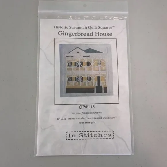 In Stitches Historic Savannah Quilt Squares gingerbread House Pattern QP#118 12