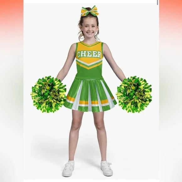 Spooktacular Creations Girl Cheerleader Costume Cute Cheer Uniform Outfit Size M