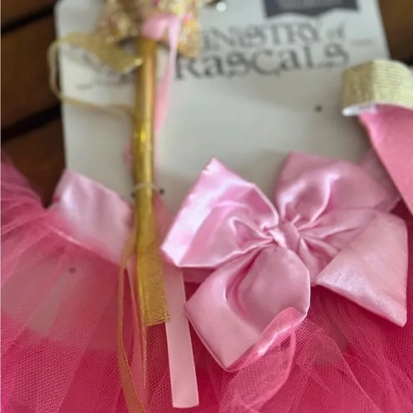 Girls Princess Costume Dress Up Set Pink Tutu Crown Wand Ministry of Rascals 3-7