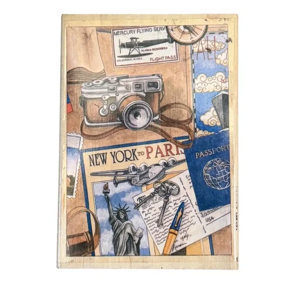 Travel Collage Stamps Happen Dan Morris Rubber Stamp Vintage Wanderlust Photogra