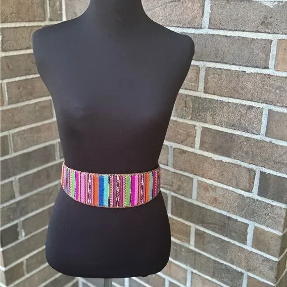 Lands' End Multicolor Striped Women's Belt