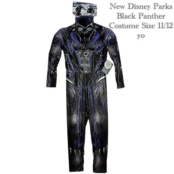 New Disney Marvel Avengers Black Panther Light-Up Costume for Kids 11-12