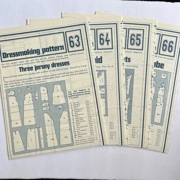 Vintage Designer Sewing Patterns Uncut Lot Of 4 Dresses Plaid Jackets Summer 70s