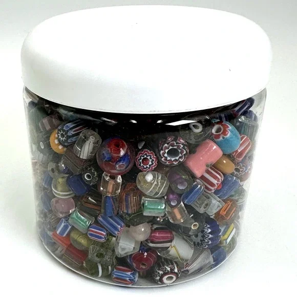 Large Mixed Glass Bead Lot Millefiori Bugle Lampwork Czech Style Jewelry Making
