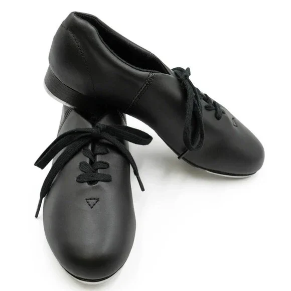 Capezio CG17 Black Leather Lace Up Tap Dance Shoes Women's Size 10 Wide