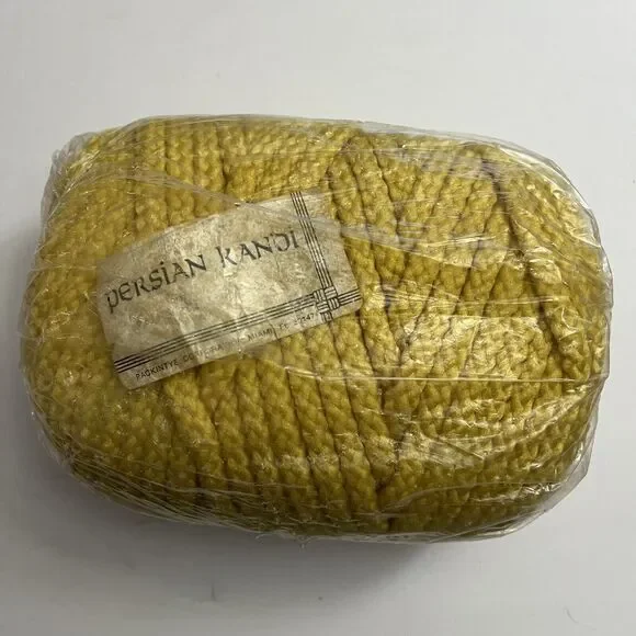 Vintage Persian Kandi Braided Cord Macrame Knotting Weaving Yellow