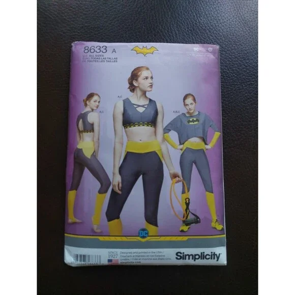 Simplicity Pattern 8633 A Bat Girl Knit Sports Bra 30A 44G  UNCUT