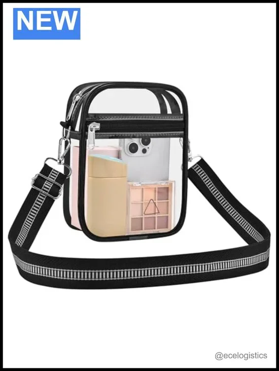 Clear Messenger Crossbody Bag for Stadium Events Concerts Festivals