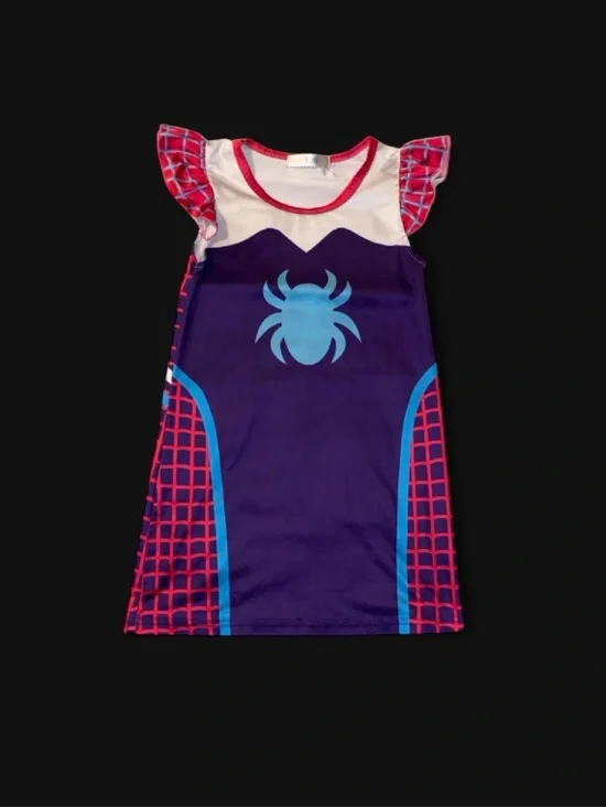 Girls Purple Spider Web Dress Costume