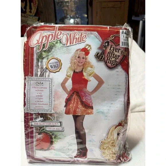 Ever After High Girls Apple White Costume, Girls Size Large (12-14) NEW!