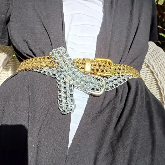 Retro Silver and Gold Chain Belts. 2 for the price of one!