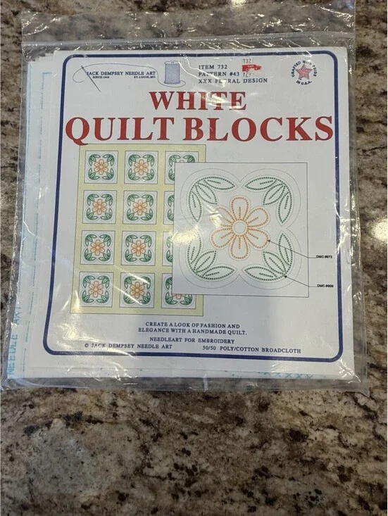 Vtg Jack Dempsey Blocks 18” XXX Floral #43 New Rare