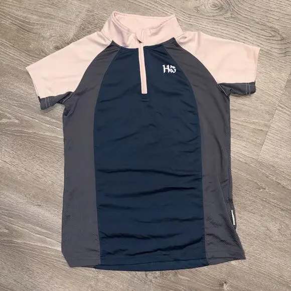 Horse ware Kids Equestrian Riding Short Sleeve Shirt. Size 9-10y