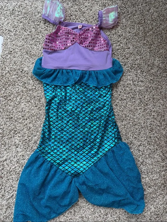 Shimmering Teal & Purple Mermaid Dress-Up Costume for Kids size 120/5T