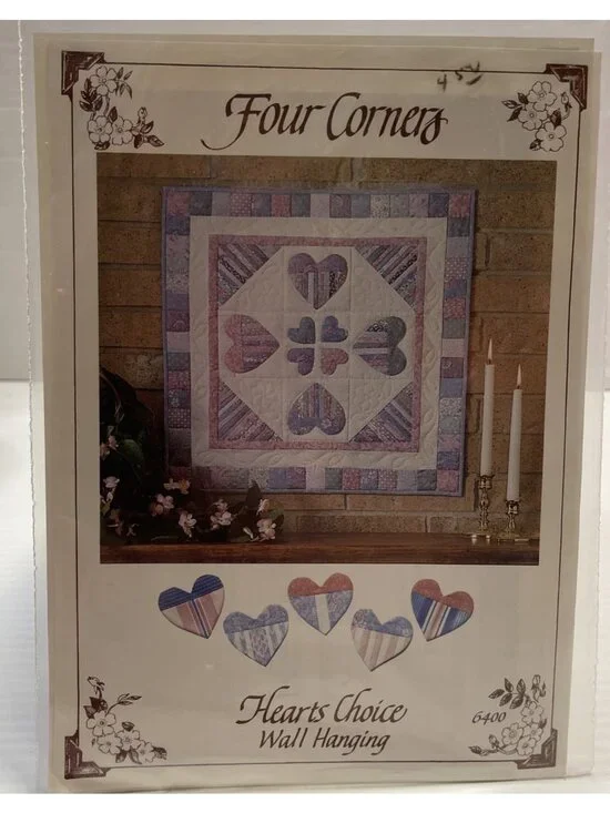Four Corners Hearts Choice Wall Hanging Pattern 23.5