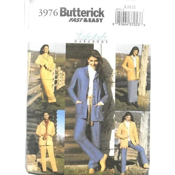 Butterick Sewing Pattern 3976 Lifestyles Shirt Jacket Skirt Pants Misses‎ 8-12