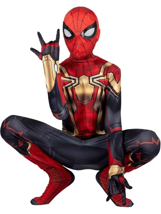 MARVEL Integrated Spider-Man Youth Deluxe Zentai Costume - Stretch- Sz L (12-14)