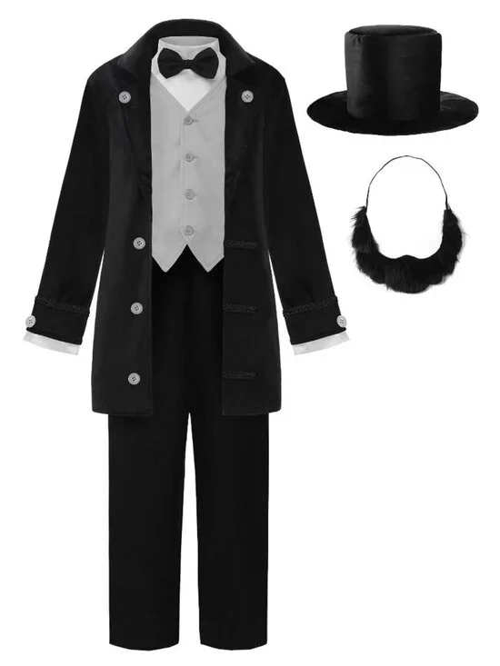 ReliBeauty Abraham Lincoln sz 12 Costume Kids Douglass for Boys, 150 Colonial