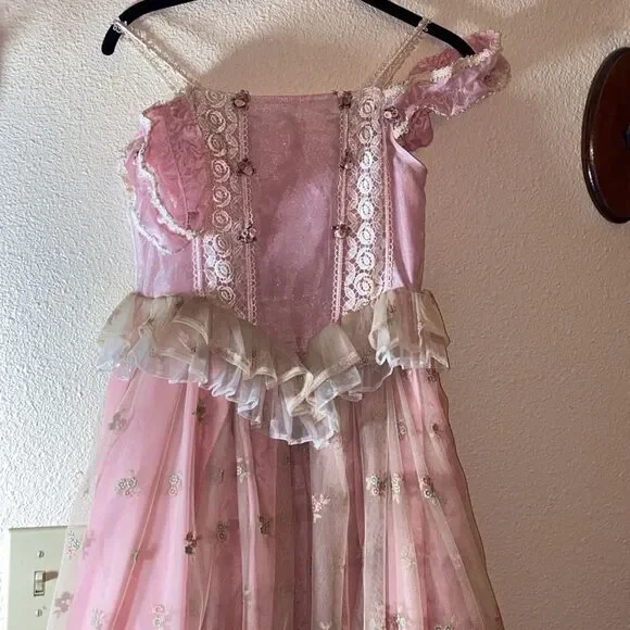 🥰Creaciones Sarahi Elegant Pink and Cream Kids Theater Costume Dress Size 8 Girl