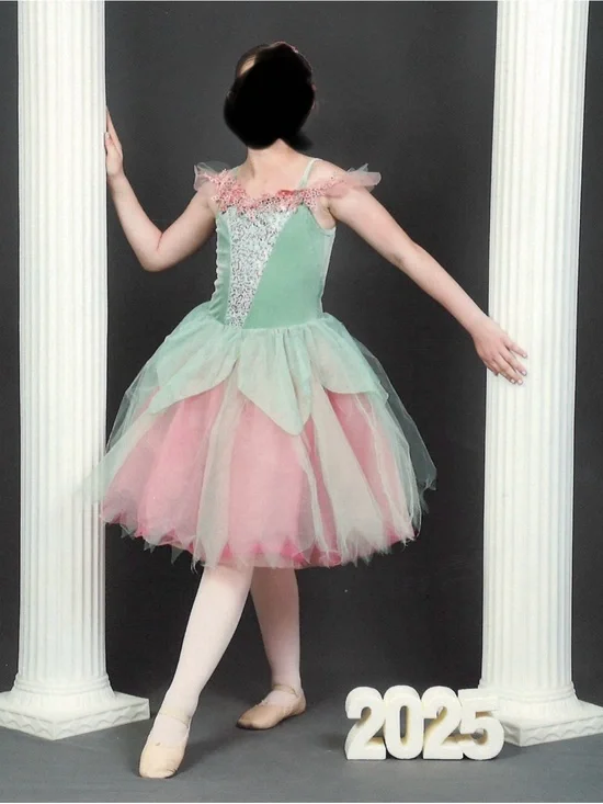 Weissman Pink and Green Tulle Ballet Costume Child Large