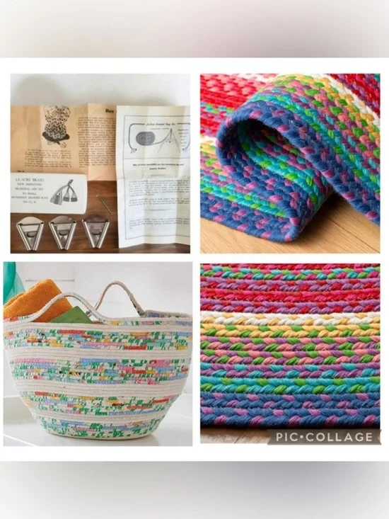60s NOS Le-sure Braid Kit for Making Reversible Braided Rugs - Complete