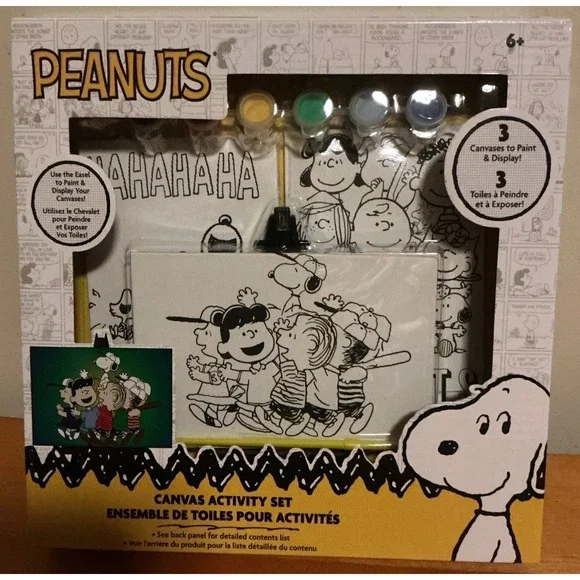 Peanuts Canvas Activity Set, 3 Canvases To Paint And Display.  New In‎ Box