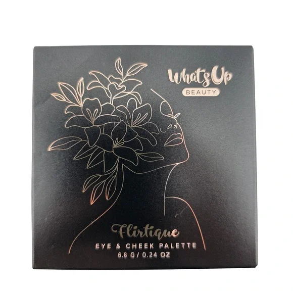 What's Up Beauty Flirtique Eye & Cheek Palette 6.8g NEW Silky Neutral Shimmer
