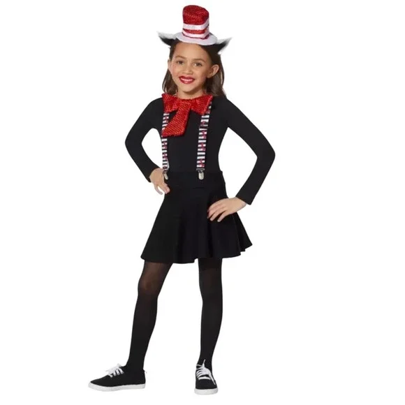 Cat in the Hat Deluxe Costume Kit Bowtie Headband Suspenders‎