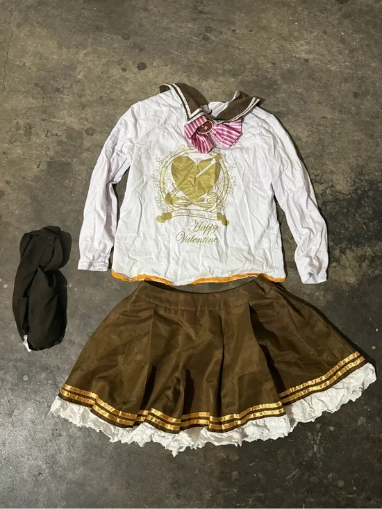 Kids Valentine Sailor Costume Set in Brown and White