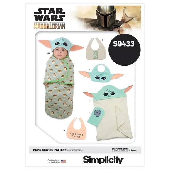 Simplicity Sewing Pattern‎ 9433 11281 Baby Swaddle Hat Towel Bib Bath Mitt