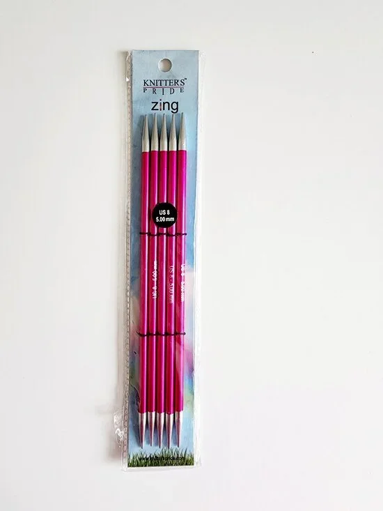 Knitter's Pride Zing Double Pointed Knitting Needles Size 8