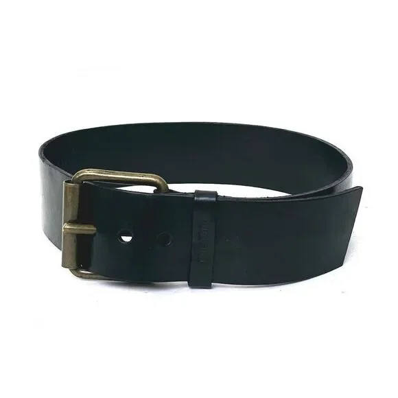 MUI MUI Wide Leather Black Belt Made in Italy Size 12