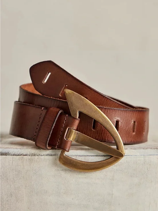 NWT FREE PEOPLE WE THE FREE Noa Leather Belt | Cognac/Brown MSRP $58