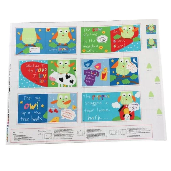 Studio E Huggable‎ & Loveable Whooo Loves You Soft Book Fabric Panel 44x35