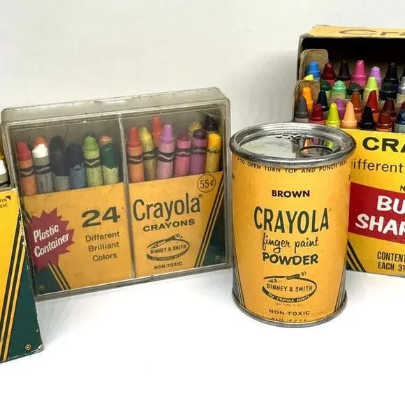 CRAYOLA Binny Smith RARE RETIRED Colors Crayons‎ Finger Paint LOT Vintage