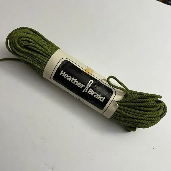 Vintage Heather Braid Macrame Cord 50 Yards Knotting Weaving Craft Knit Green