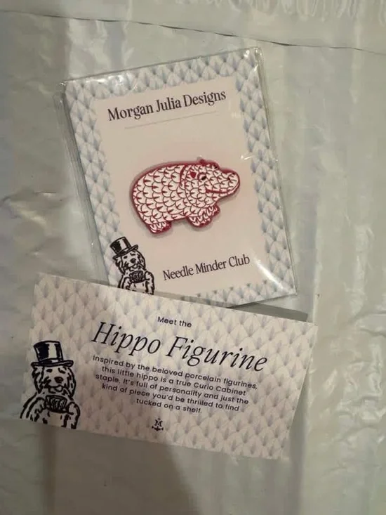 Morgan Julia Designs (MJD) Pink Hippo Figurine Needleminder