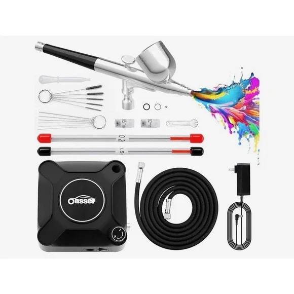 Airbrush Kit with Air Compressor, Dual Action 40 PSI 10.5 L/min Airbrush Set
