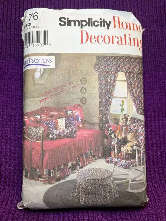 Simplicity 9176 sewing pattern Curtains pillow sham doll