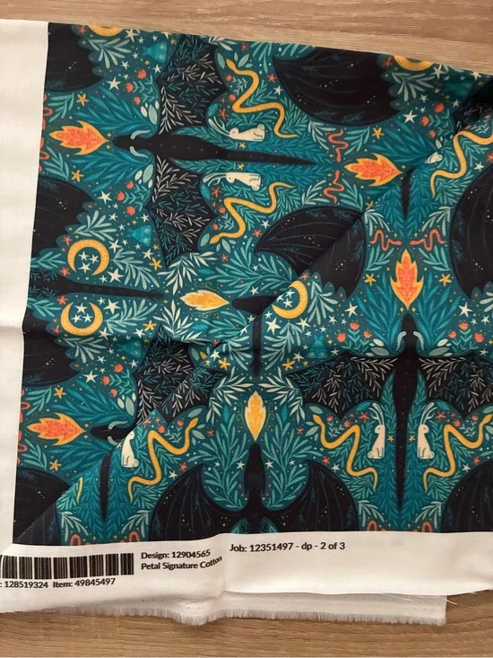 Spoonflower Dragon Fabric - 2 Fat Quarters of Quilting Cotton 🧡🔥🧡🔥🧡