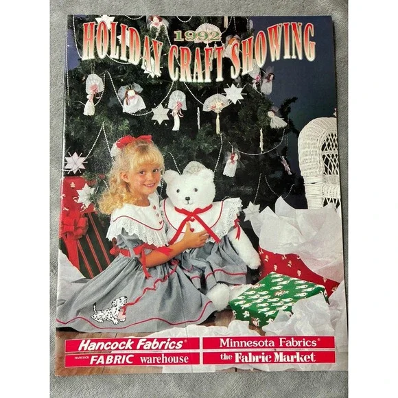 Lot Of 2 Vintage 1992 Hancock Fabric Magazines Holiday Craft & Directions Sewing