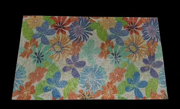 Colorful Floral Self-Adhesive Rhinestone Sheet 15.75 x 9.45