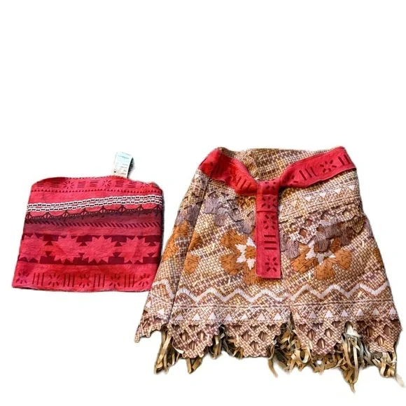 Disney Moana Costume Set - Red and Brown Sz 4-6X Disney Land World Cruise